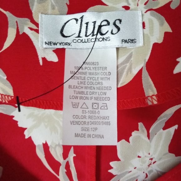 Clues Collection Vintage Red Hawaiian Style Dress - Picture 4 of 4